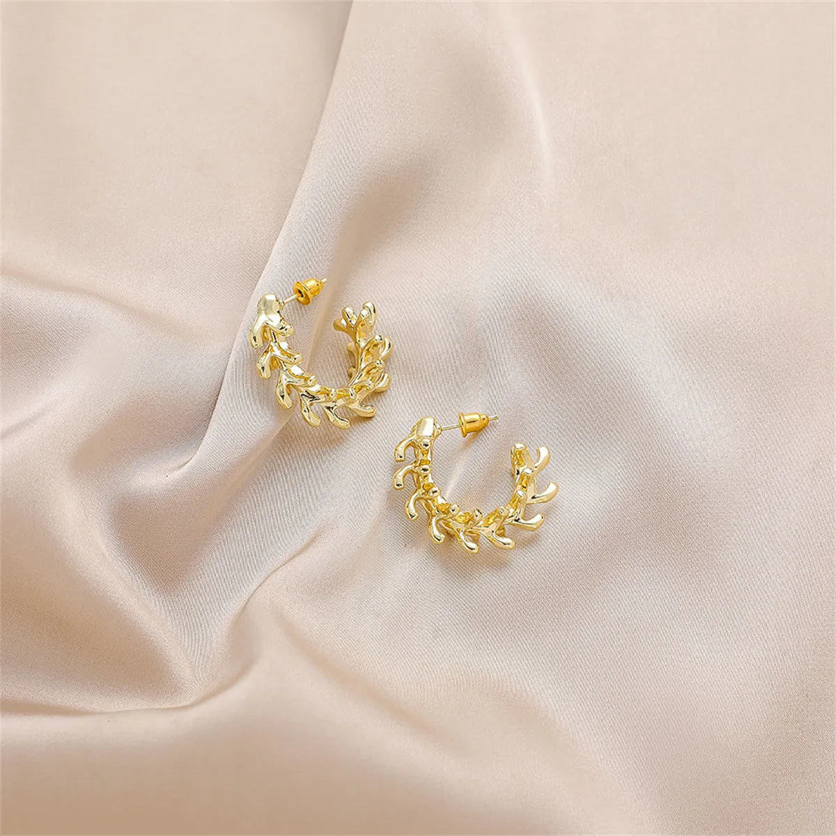18K Gold-Plated Bone Huggie Earrings