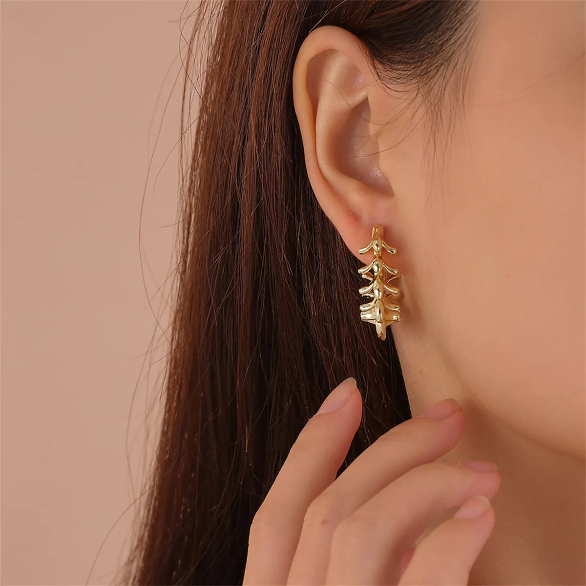 18K Gold-Plated Bone Huggie Earrings