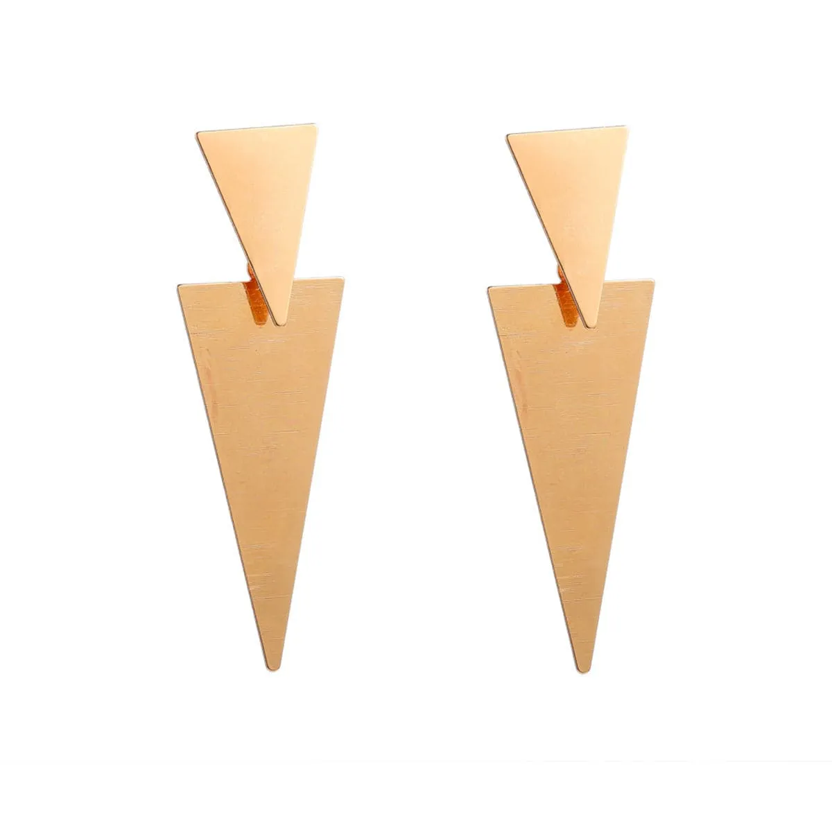 18K Gold-Plated Double Triangle Drop Earrings