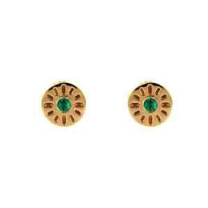 18k Rose Gold Emerald Earrings Timeless