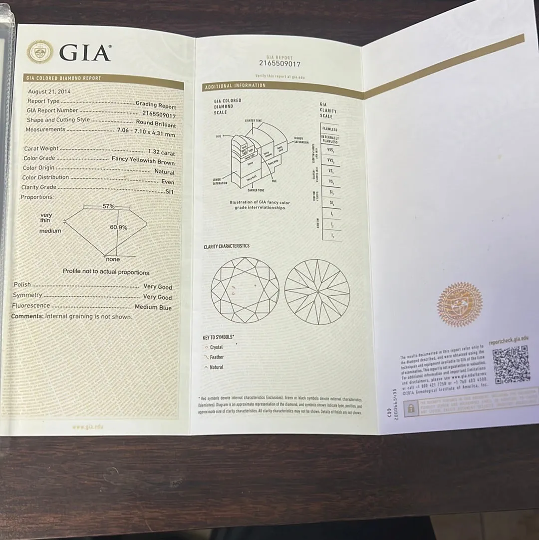 18k White Gold 2.82ct Fancy Yellowish Brown Diamond and .32ct G VS2 Round Halo Studs Earring Certified by GIA #2165509017 and 1162505889