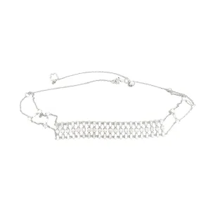 18K White Gold 5.12ct G VS2 Round  Diamond Choker Necklace