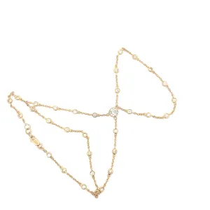 18k Yellow Gold 2.00ct H SI1 Round Bezel Set Diamond Chain Bracelet