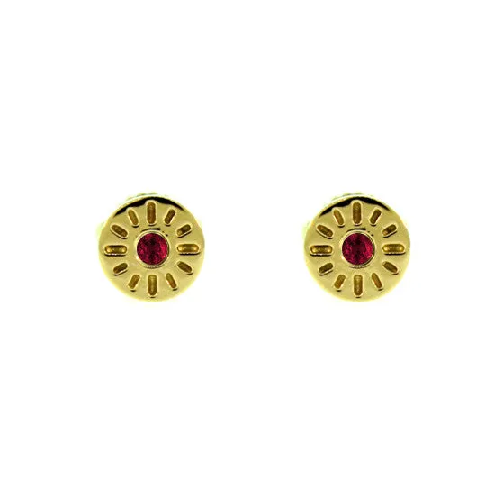 18k Yellow Gold Ruby Earrings Timeless