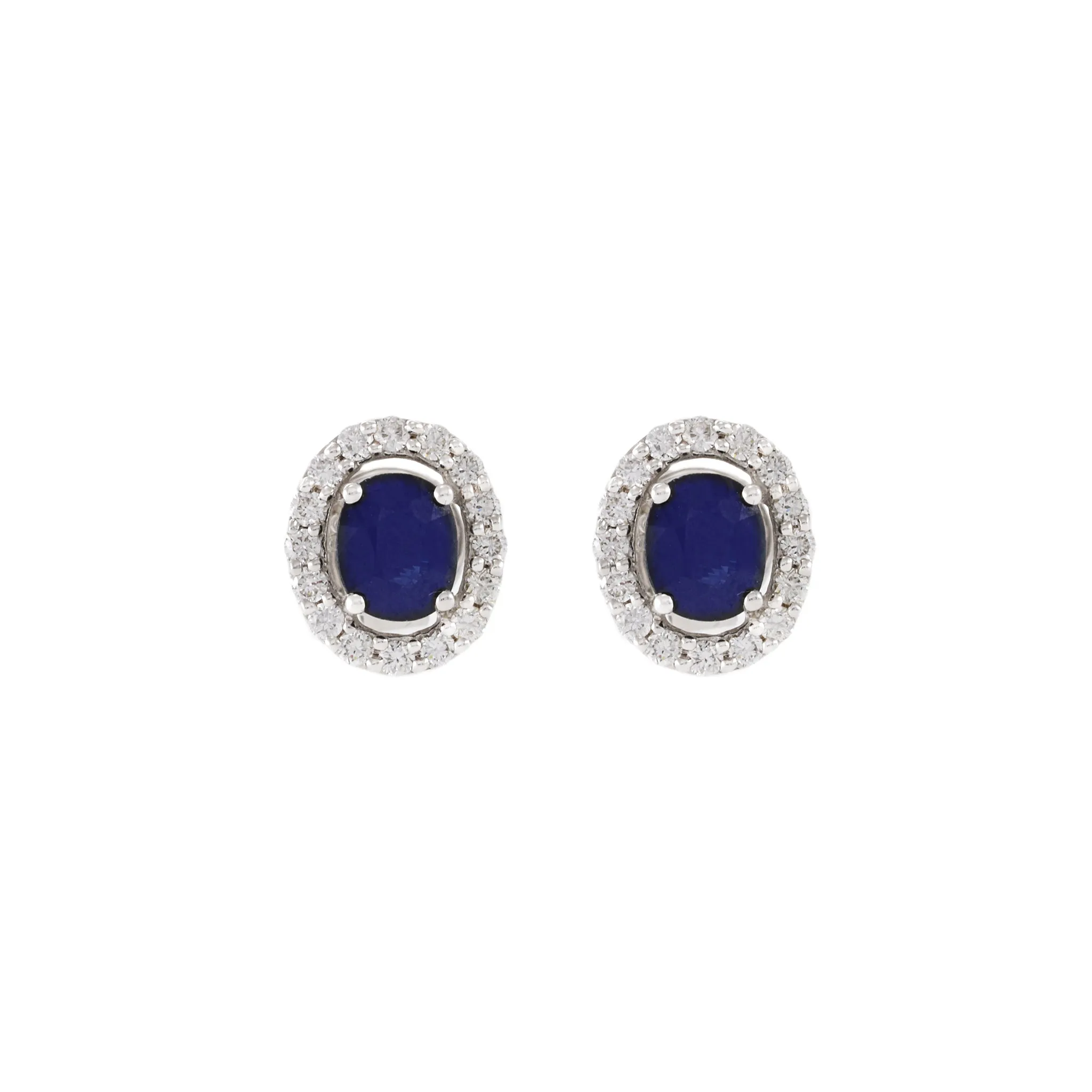 18KT White Gold Sapphire And Diamond Earrings