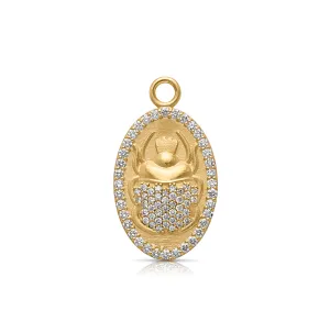18KY Diamond Scarab Charm