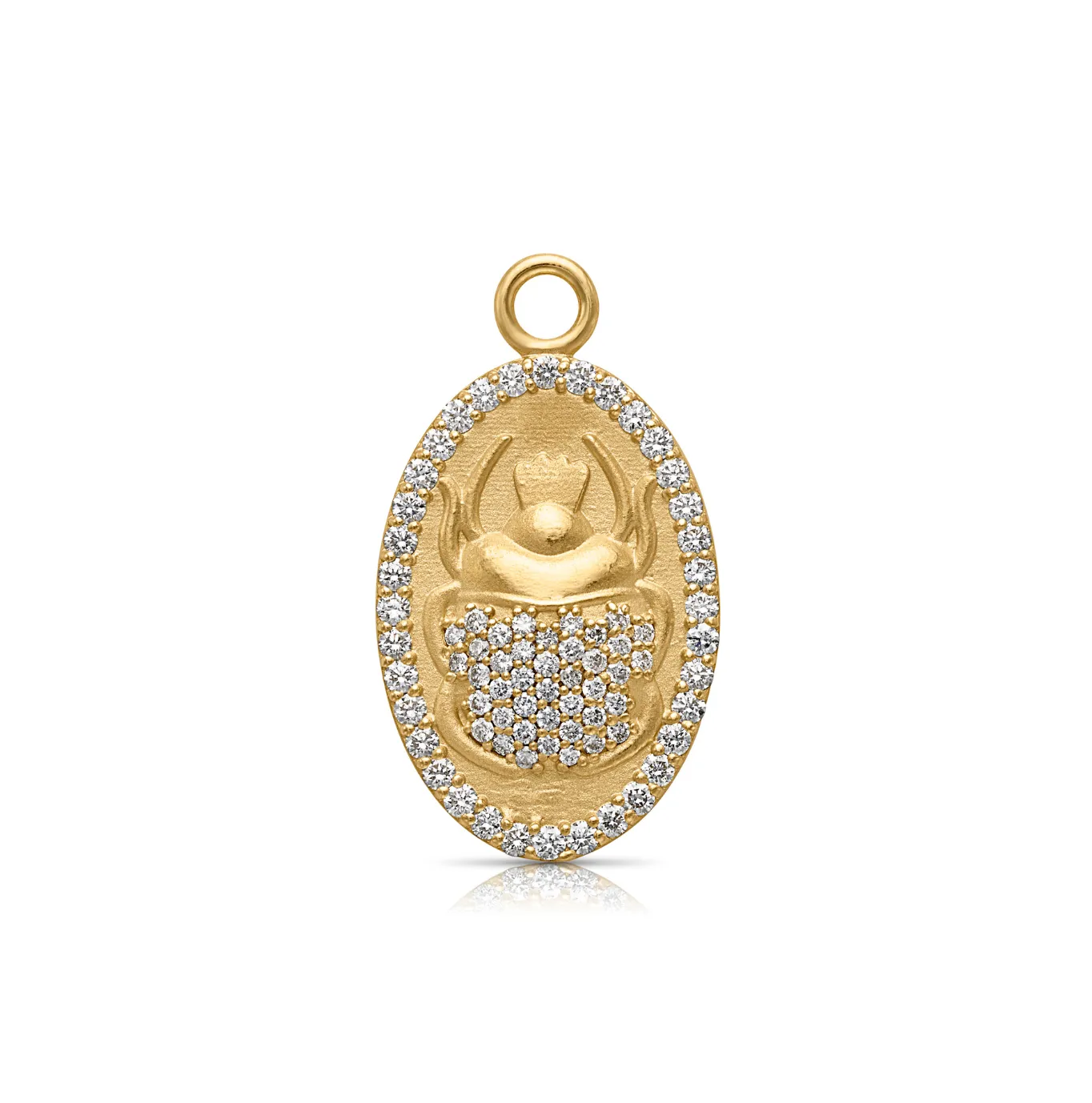 18KY Diamond Scarab Charm