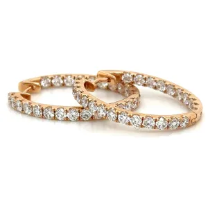 1.92ct tw Diamond Oval Inside out Hoop Earrings
