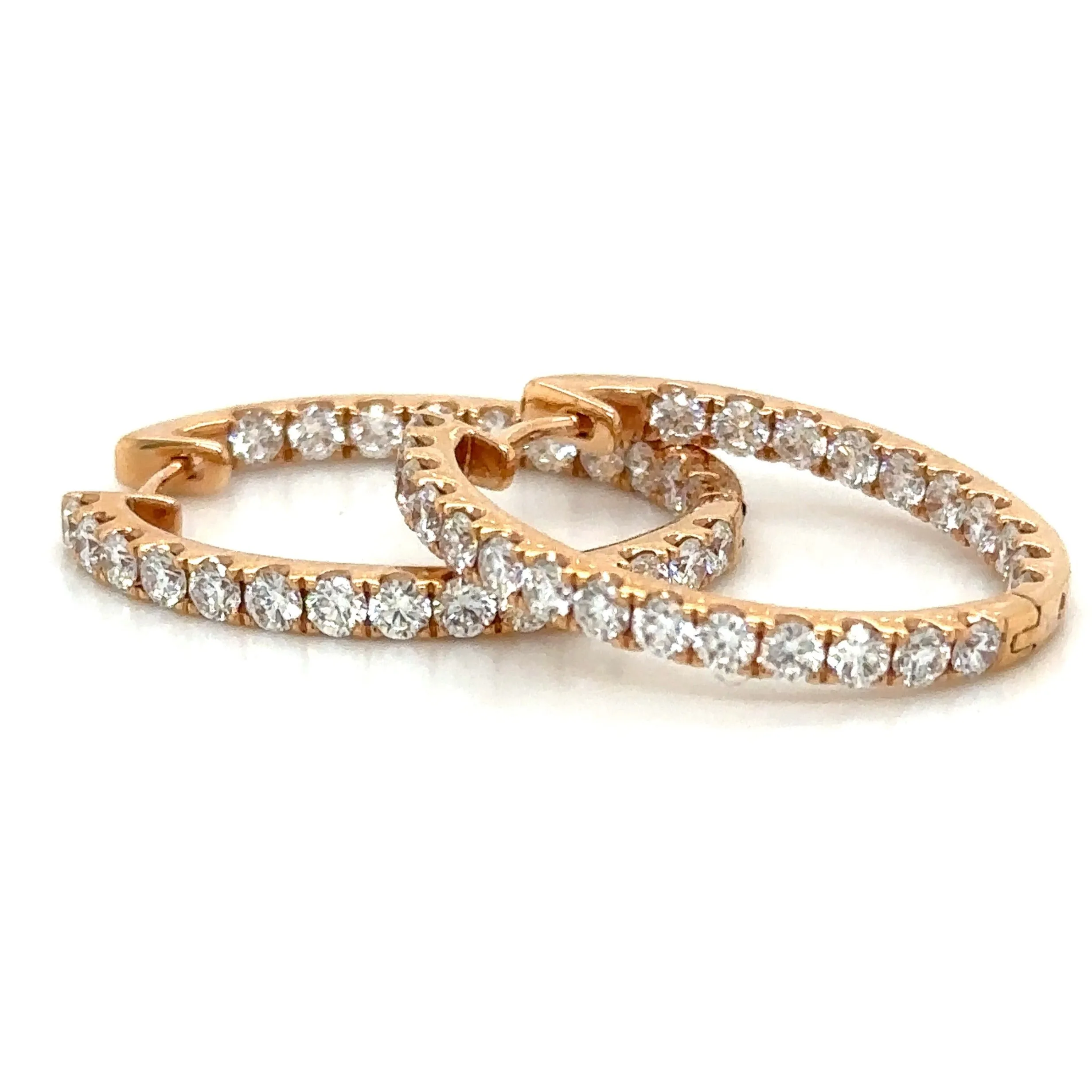 1.92ct tw Diamond Oval Inside out Hoop Earrings