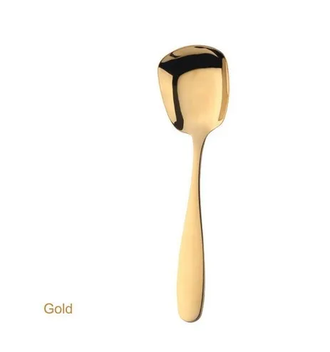 1PC Stainless Steel Flat Square Spoon Ladle Kitchen Tableware