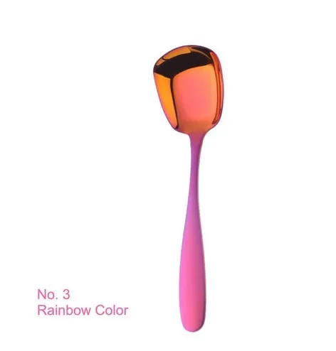 1PC Stainless Steel Flat Square Spoon Ladle Kitchen Tableware