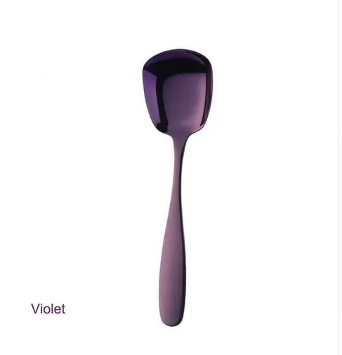 1PC Stainless Steel Flat Square Spoon Ladle Kitchen Tableware