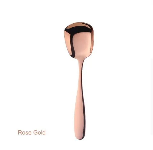 1PC Stainless Steel Flat Square Spoon Ladle Kitchen Tableware