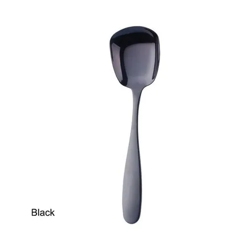 1PC Stainless Steel Flat Square Spoon Ladle Kitchen Tableware
