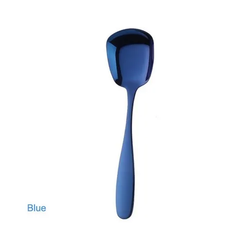1PC Stainless Steel Flat Square Spoon Ladle Kitchen Tableware