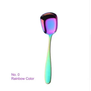 1PC Stainless Steel Flat Square Spoon Ladle Kitchen Tableware