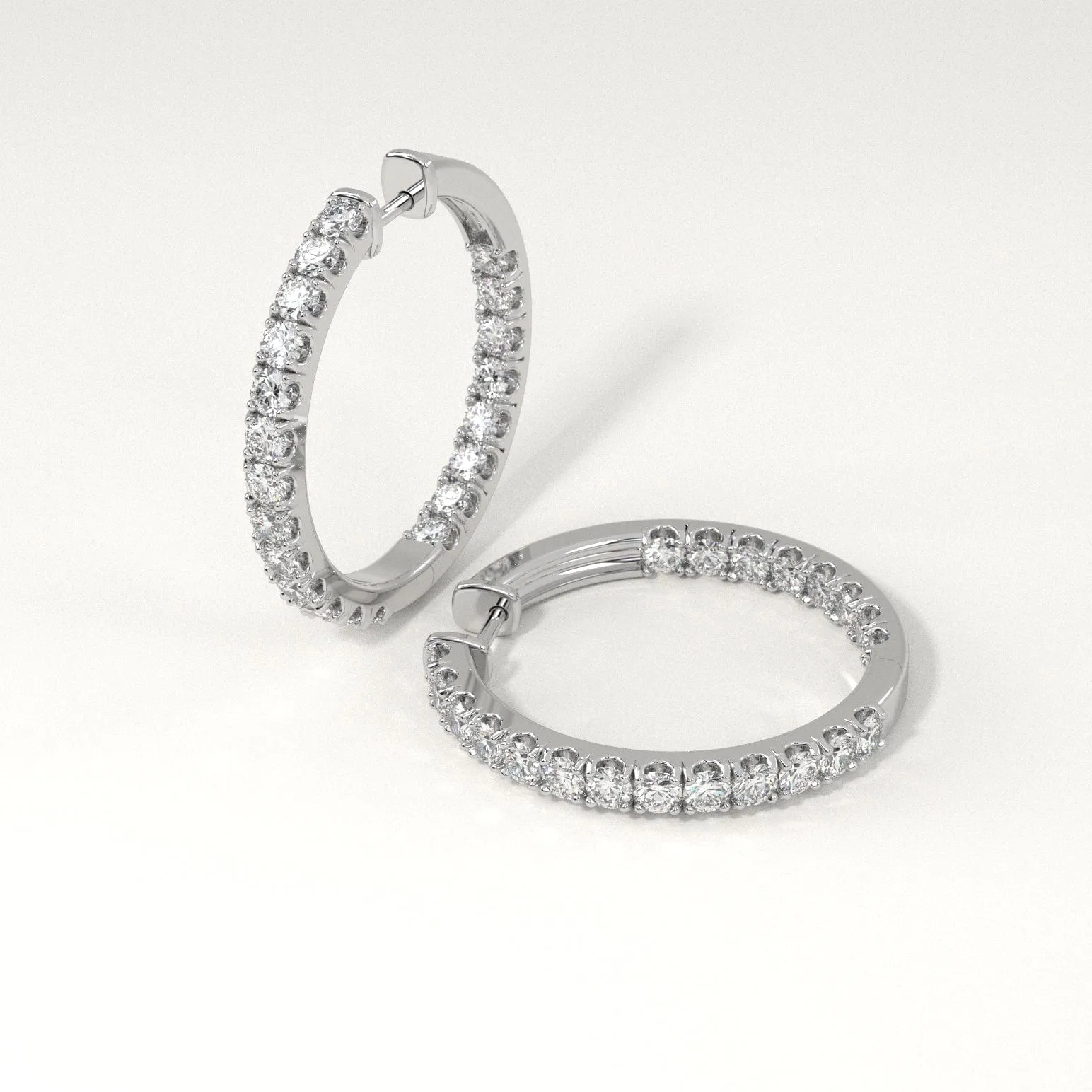 2 carat Diamond Hoop Earrings