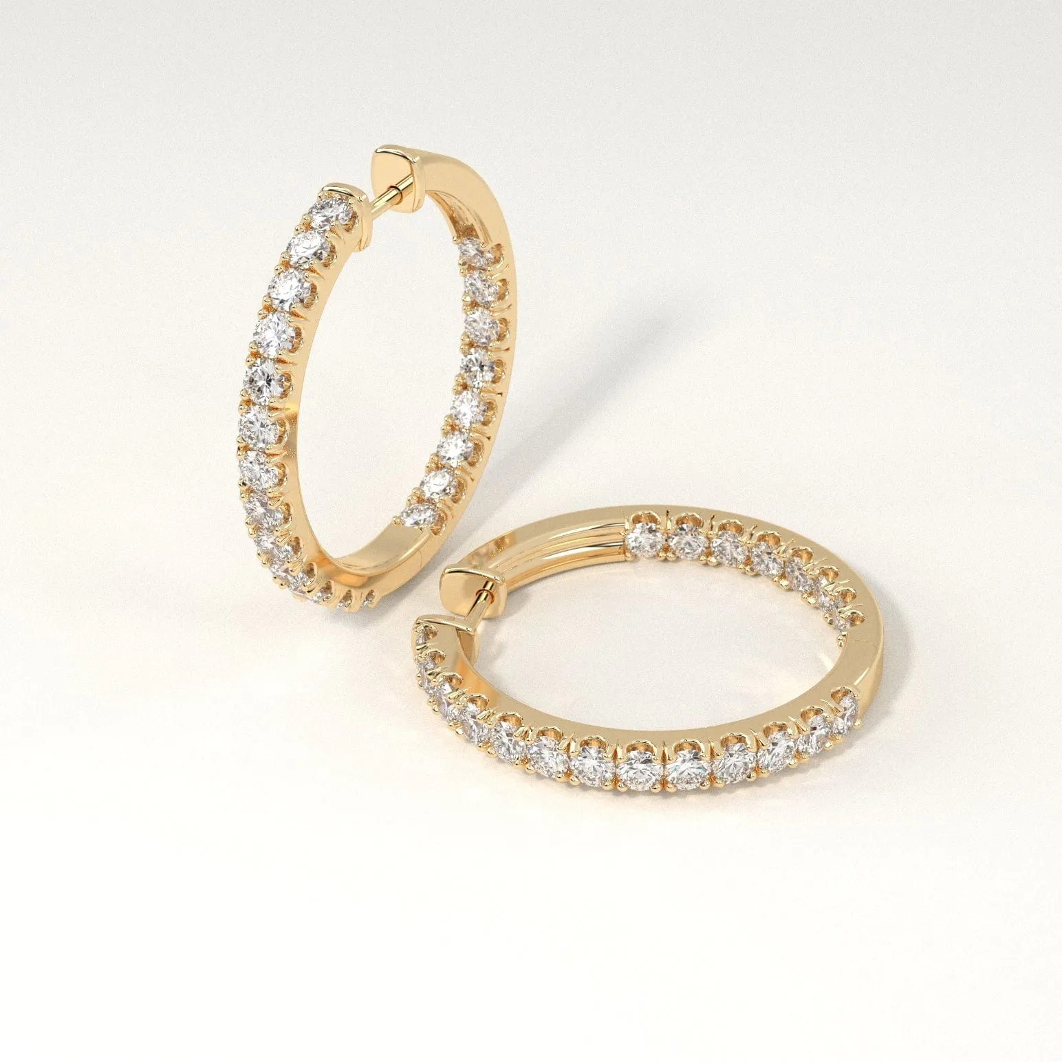 2 carat Diamond Hoop Earrings