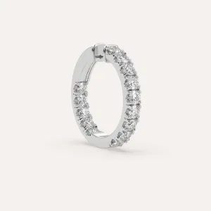 2 carat Single Diamond Hoop Earring