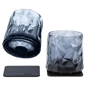 2 x Magnetic Plastic Glass Tumbler Grey By Silwy