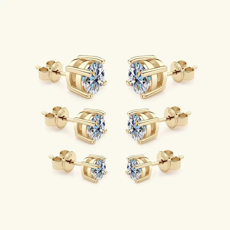 2.0 Ct Round Diamond Stud Earrings