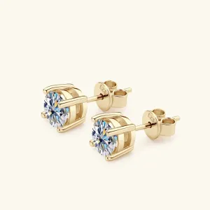 2.0 Ct Round Diamond Stud Earrings