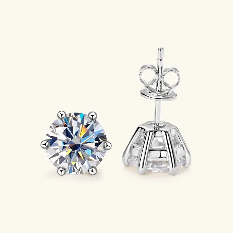 2.0 Ct Round Diamond Stud Earrings