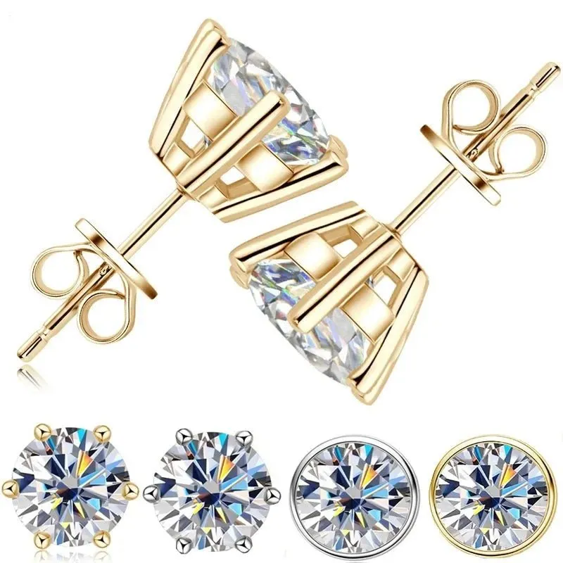 2.0 Ct Round Diamond Stud Earrings