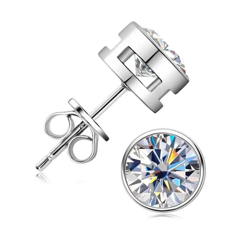 2.0 Ct Round Diamond Stud Earrings