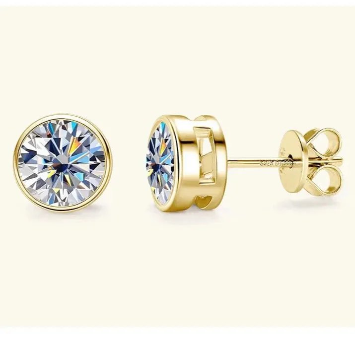 2.0 Ct Round Diamond Stud Earrings