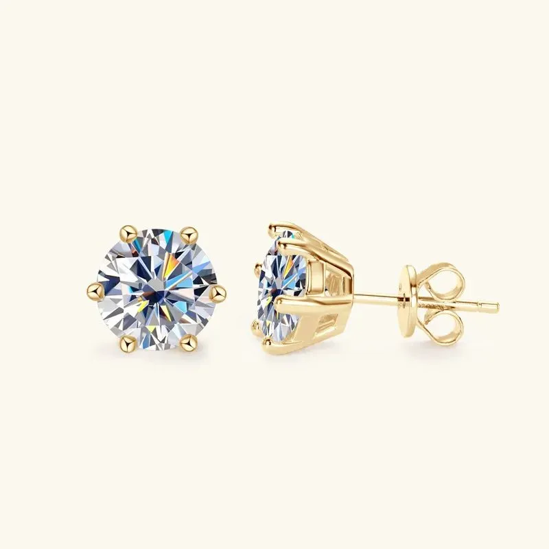 2.0 Ct Round Diamond Stud Earrings