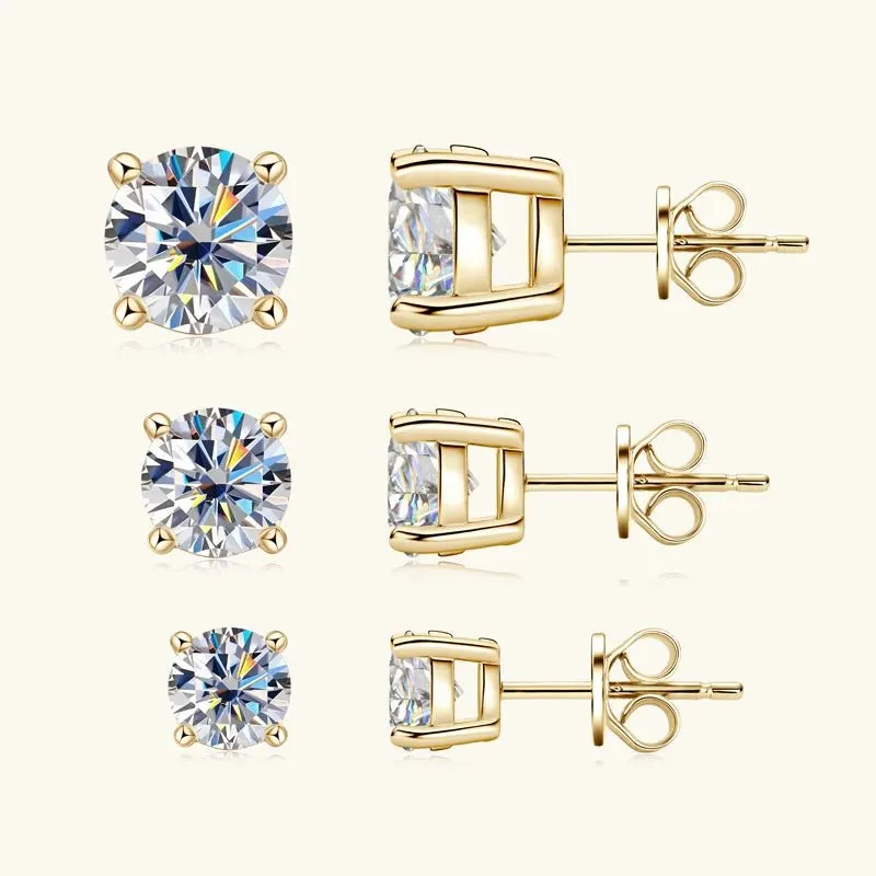 2.0 Ct Round Diamond Stud Earrings