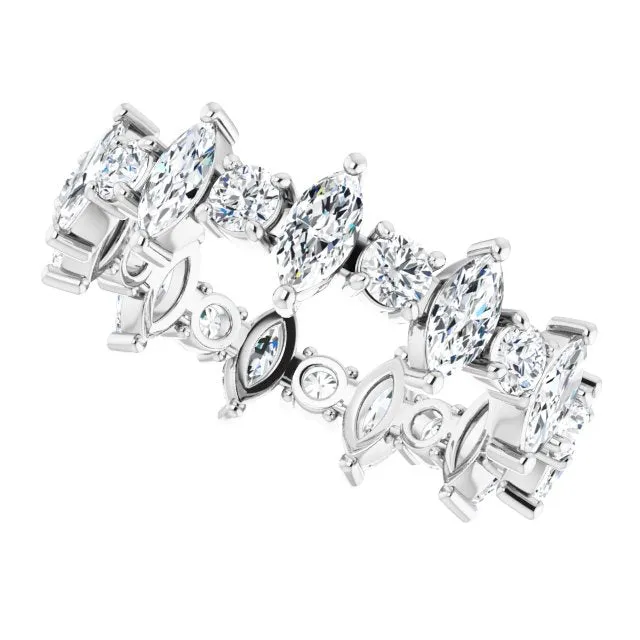 2.20 ct. Marquise & Round Diamond Eternity Band