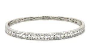 2.47ct tw Triple Row Diamond White Gold Bangle Bracelet