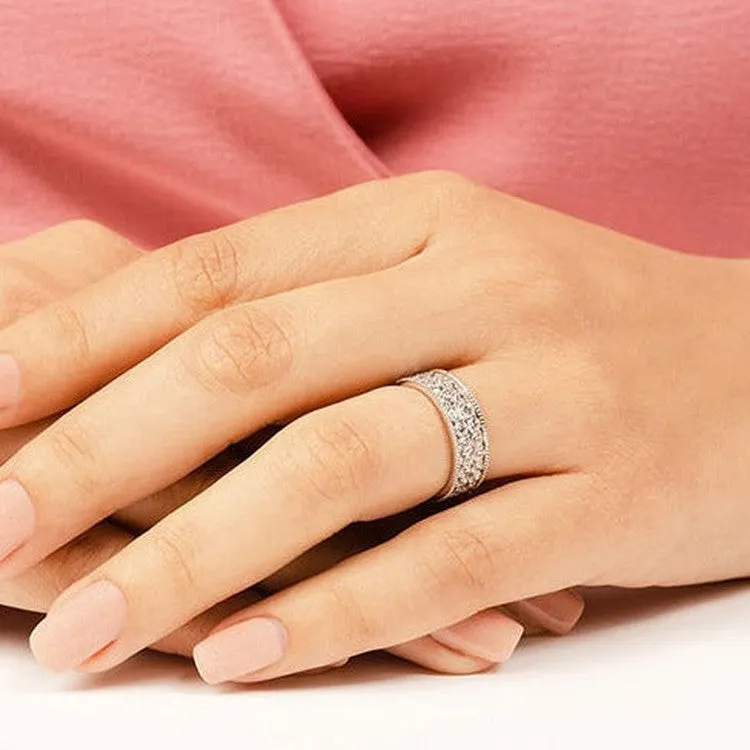 2.50 ct. Round Diamond Milgrain Accent Wedding Band