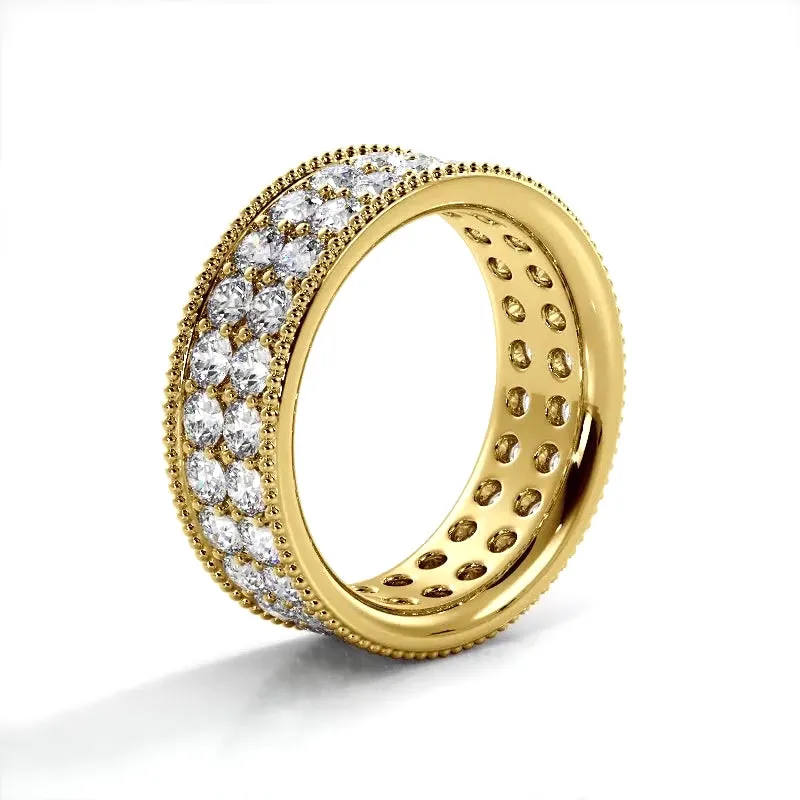 2.50 ct. Round Diamond Milgrain Accent Wedding Band