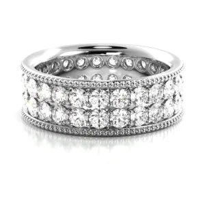 2.50 ct. Round Diamond Milgrain Accent Wedding Band