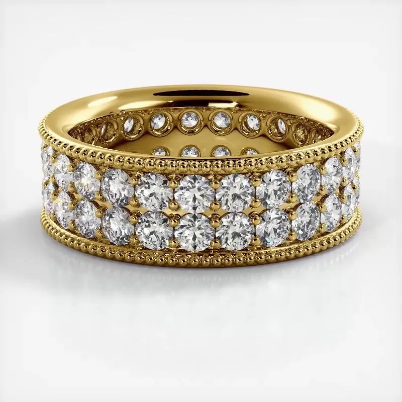2.50 ct. Round Diamond Milgrain Accent Wedding Band