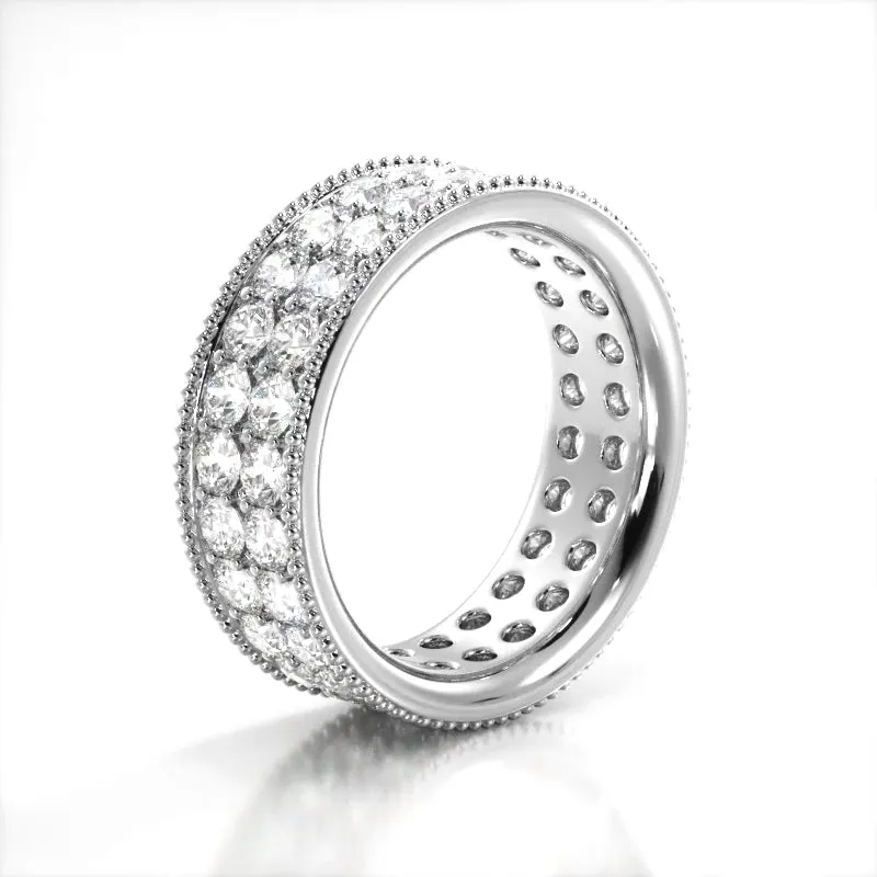 2.50 ct. Round Diamond Milgrain Accent Wedding Band