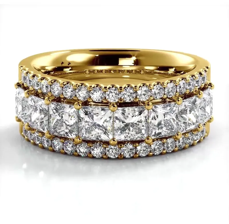 2.65 ct. Princess and Round Diamond Wedding Band