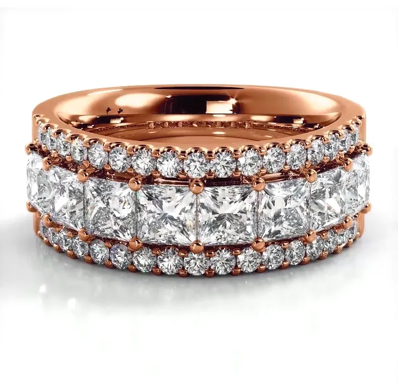 2.65 ct. Princess and Round Diamond Wedding Band