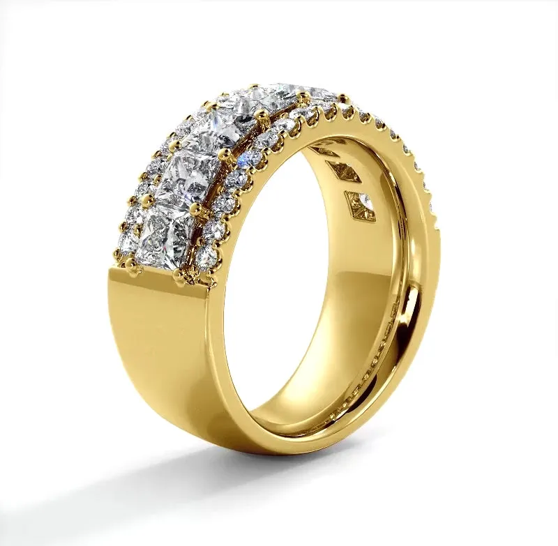 2.65 ct. Princess and Round Diamond Wedding Band