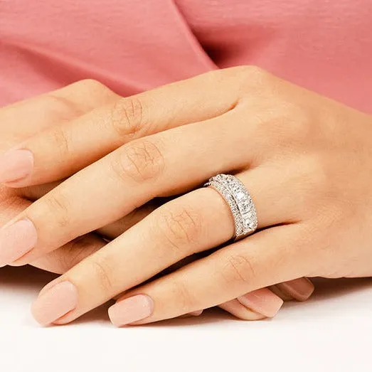 2.65 ct. Princess and Round Diamond Wedding Band