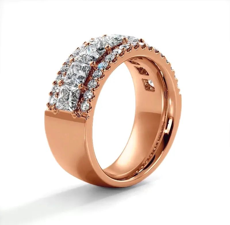 2.65 ct. Princess and Round Diamond Wedding Band