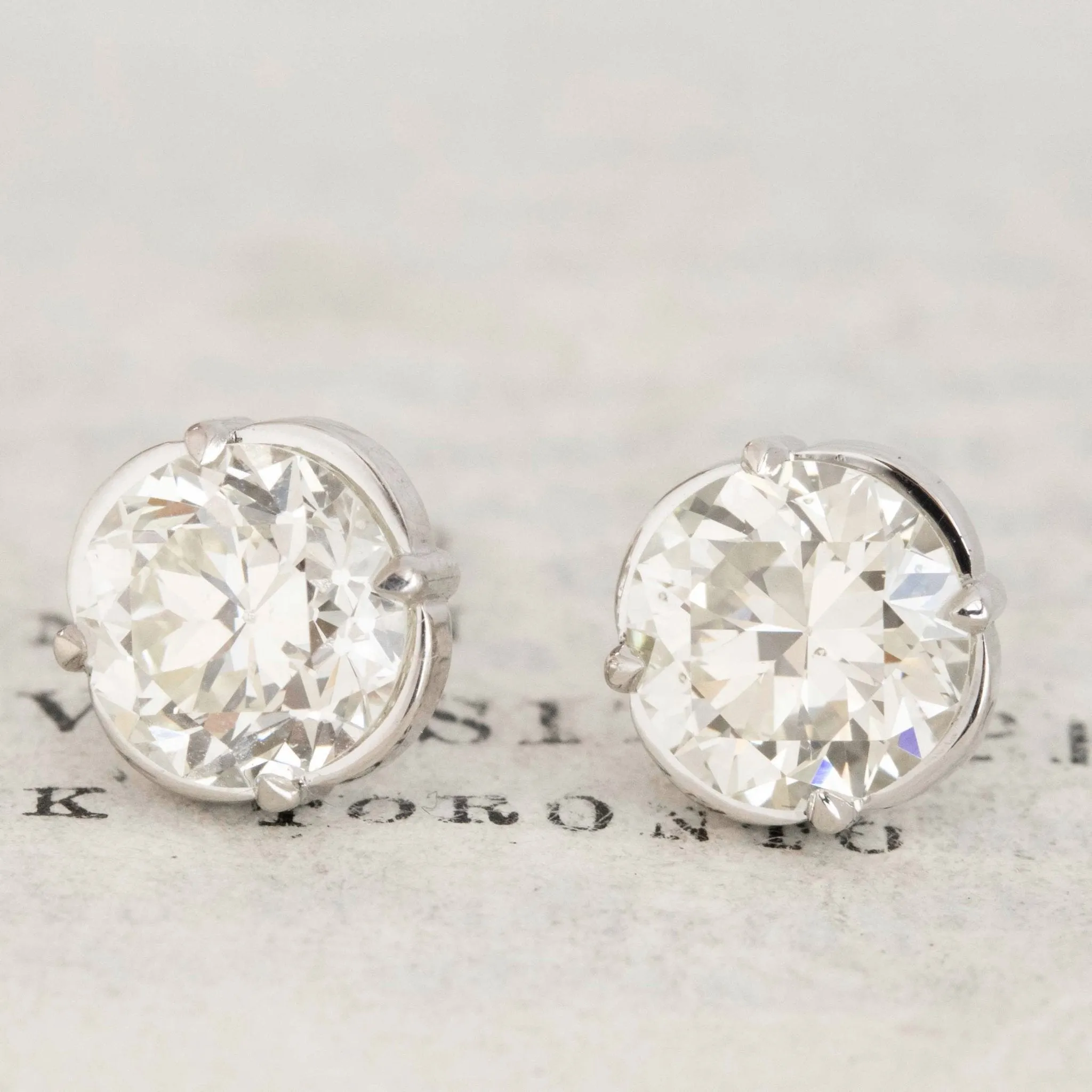 2.76ctw Transitional Cut Diamond Stud Clover Earrings