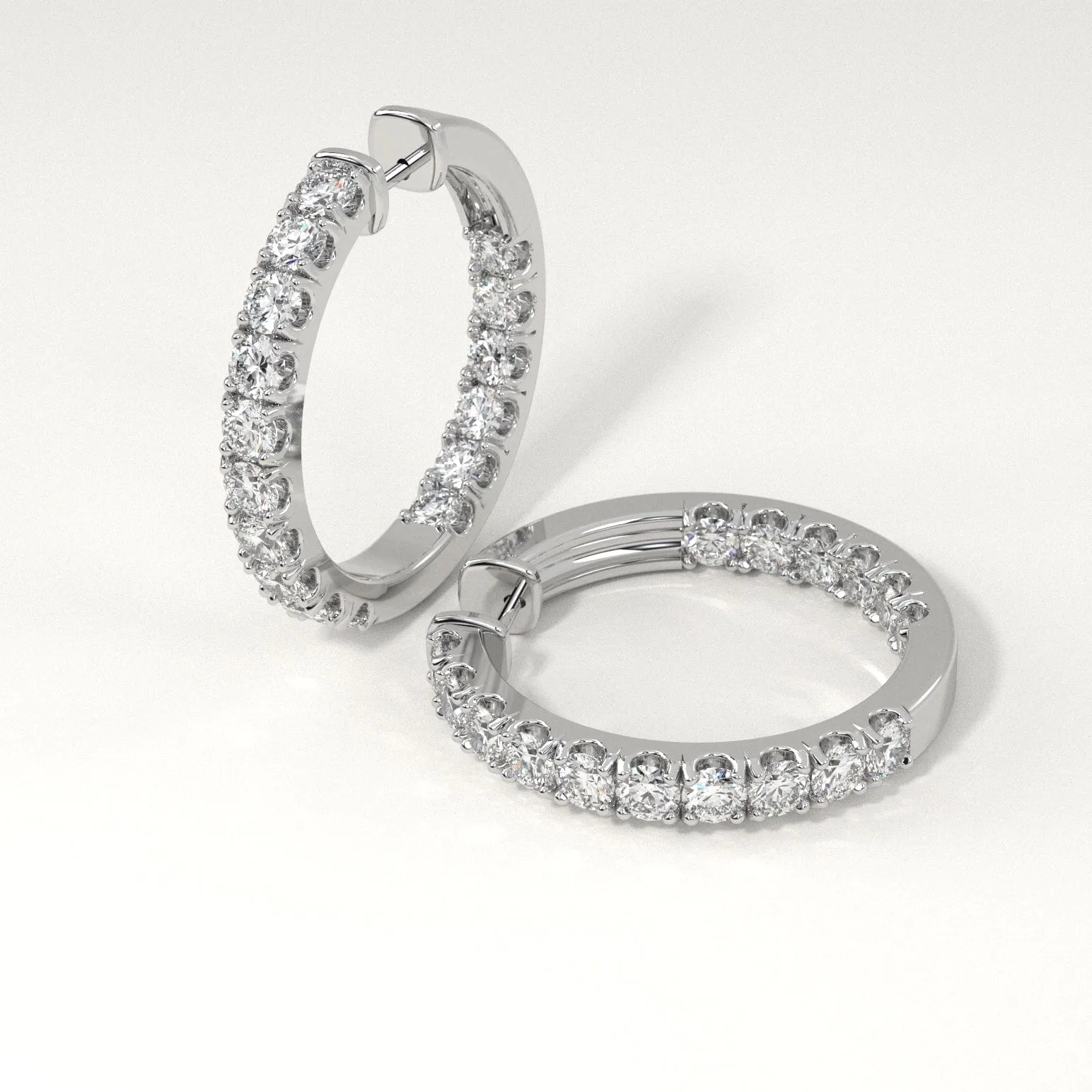 3 carat Diamond Hoop Earrings