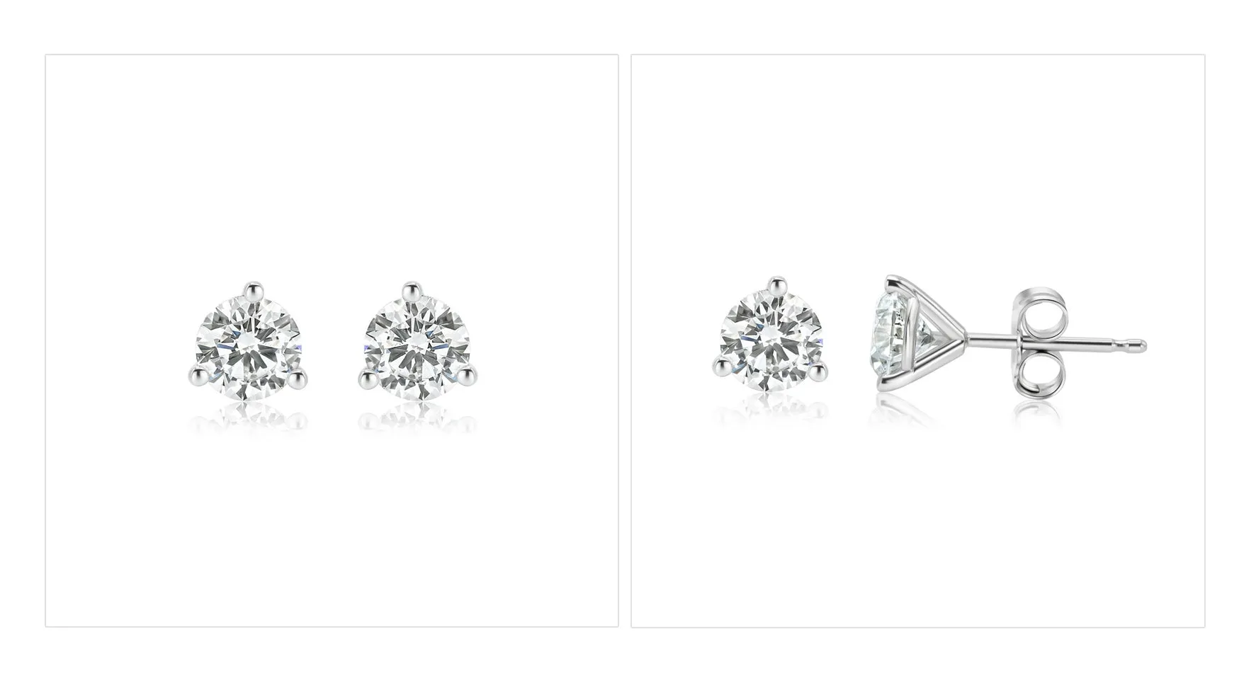 3.5ct Total Weight Lab Diamond Stud earrings