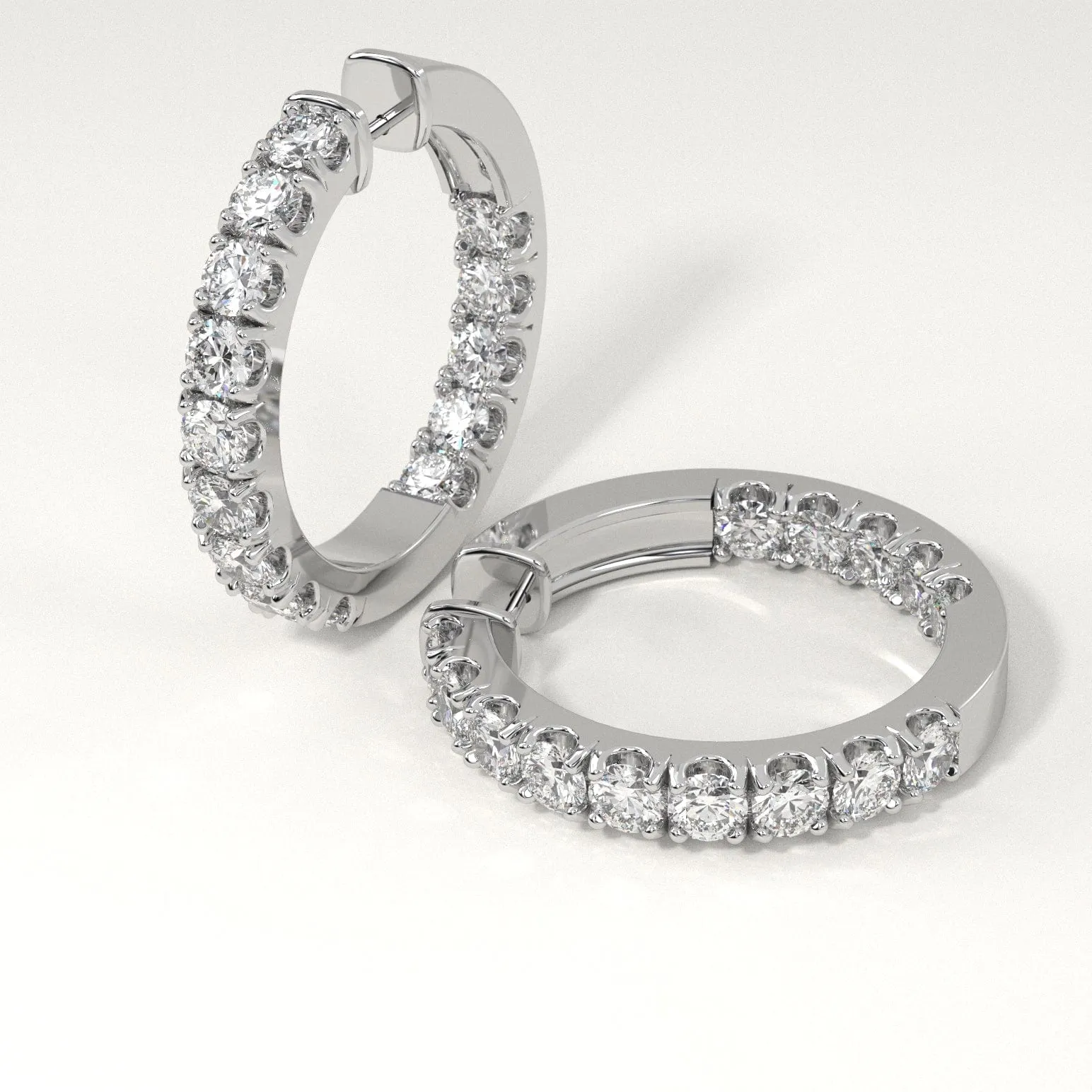 4 carat Diamond Hoop Earrings