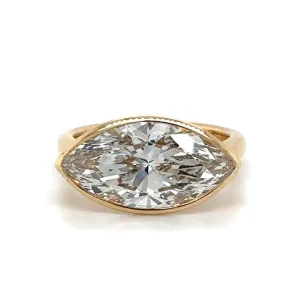 4.09carat IGI Certified Marquise-cut Lab Diamond Ring