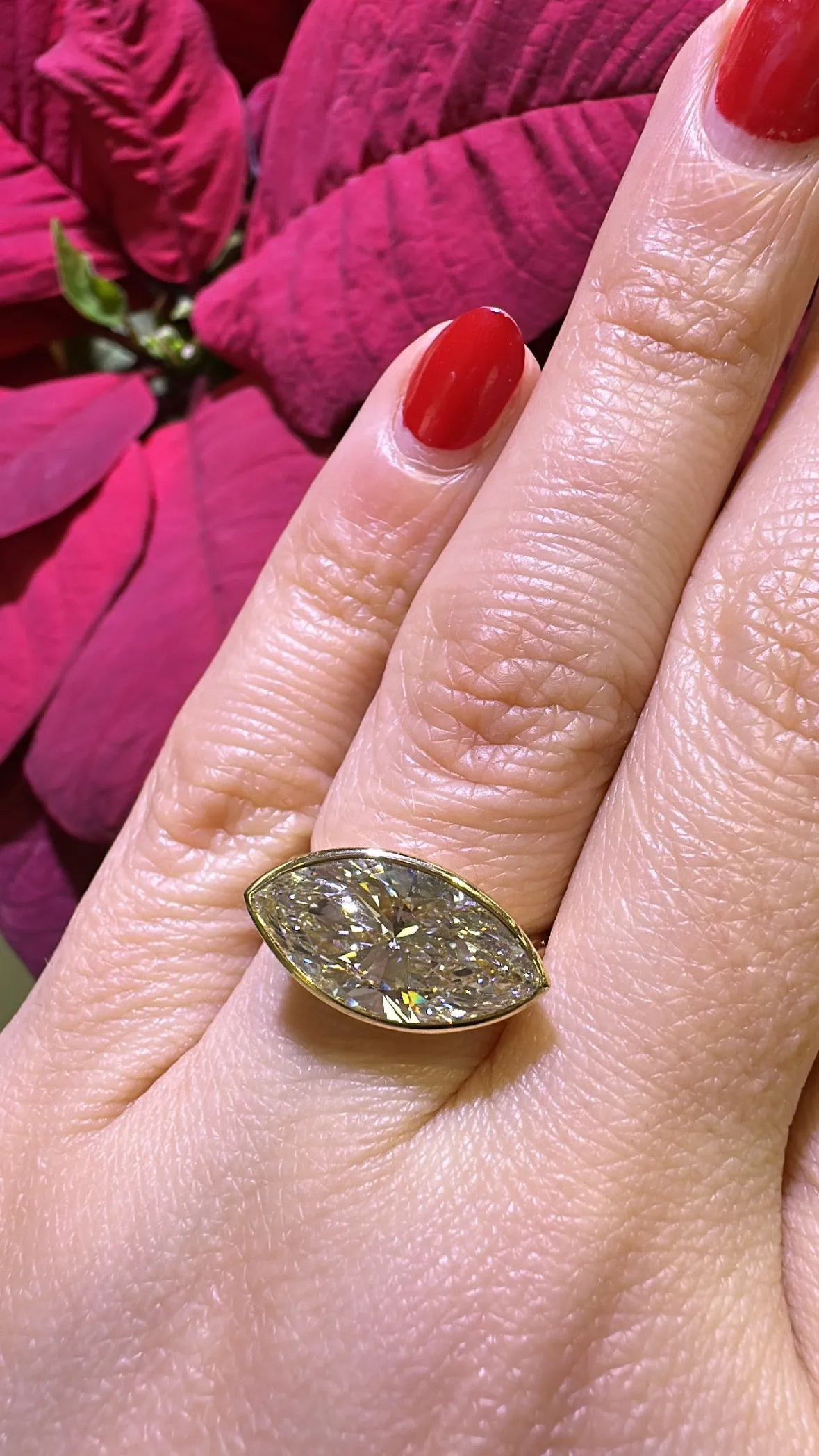 4.09carat IGI Certified Marquise-cut Lab Diamond Ring